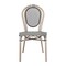 Merrick Lane Mael Set of Four Stacking Thonet Bistro Style Chair with Textilene Seat and Bamboo Finished Metal Frame for Indoor/Outdoor Use
